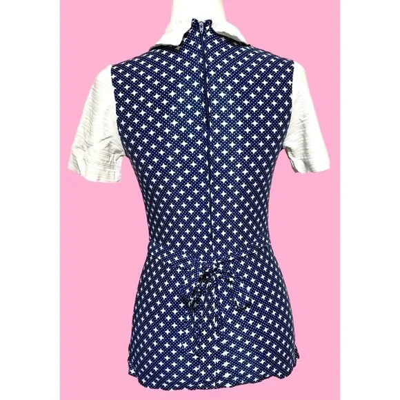 Vintage Outfit Blouse Top Pants Womens XS S Peter Pan Collar Button Accents 1960 - Picture 4 of 13